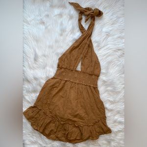 Aerie spring fling halter eyelet bohemian eyelet dress women’s S small boho dres